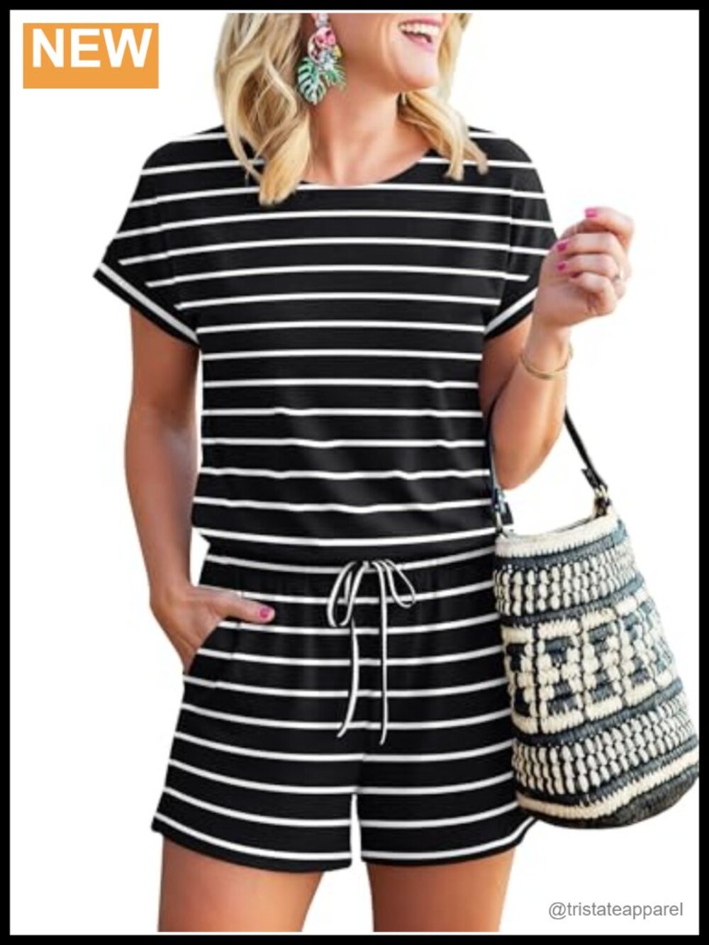 Women's Sleeveless V-Neck Romper with Pockets Drawstring Waist Summer Beach